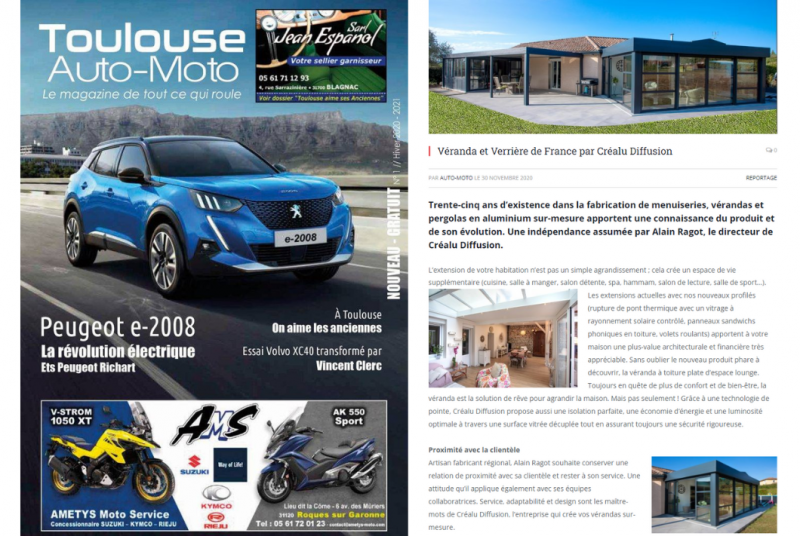 article pergolas et extension de maison dans magazine auto moto de Toulouse (31)